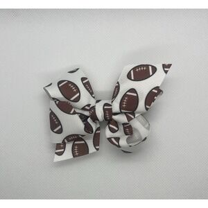 Handmade 3 Inch Football Hair Bow With Alligator Clip.m Accessories‎ Poneytail